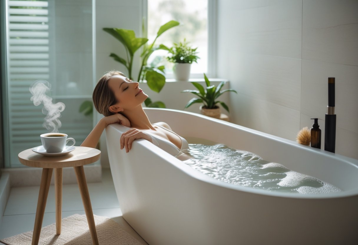 Saadan skaber du den perfekte afslapning med et siddebadekar og en god kop kaffe